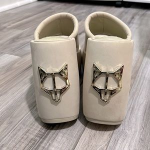 Naked Wolfe size 8 “Mighty Oat” platform heels.